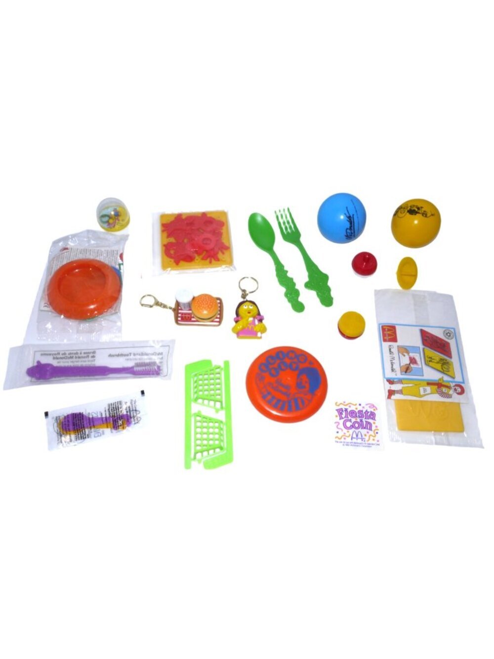 Vintage McDonalds Happy Meal random toys, keychain set of 18 McDonald's, New